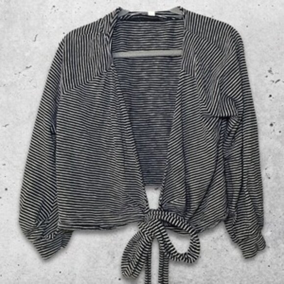 Whistles Blouse Tie-Front Design Breathable Fabric Stripes Navy/White Women's‎ M - Picture 1 of 9